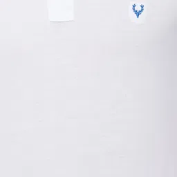 allen solly Men Solid Polo Neck Cotton Blend White T-Shirt image 3