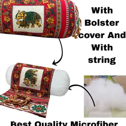 GTX Decorative Famous Jaipur Sanganeri Print Cotton Bolster Covers With Microfibre Animals Bolster Pack of 1 image 2