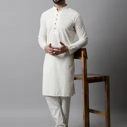 jompers Men Pure Cotton Kurta Pyjama Set image 1