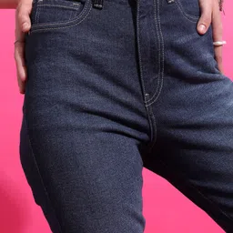 tokyo talkies Women Skinny Mid Rise Dark Blue Jeans image 5