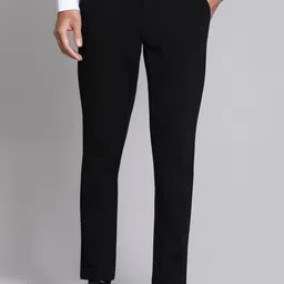 louis philippe ath.work Men Comfort Fit Black Cotton Blend Trousers-picture-16