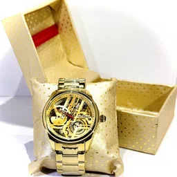 ELIVOR FASHION Mechanical Men's Watch Stainless Steel Automatic Skeleton Watch Analog Watch - For Men Original automatic mechanical gold skeleton movement image 2