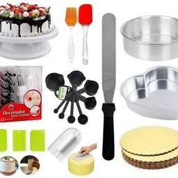 greenstone Cake Making Turn Table and 12 Piece Cake Decorating Nozzle Set and 3-in-1 Multi-Function Stainless Steel Cake Icing Spatula Knife... Combo of Cake Making Turn Table and 12 Piece Cake Decorating Nozzle Set and 3-in-1 Multi-Function Stainless Steel Cake Icing Spatula Knife... Multicolor Kitchen Tool Set Kitchen Tool Set-picture-11