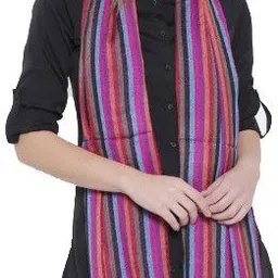 weavers villa Striped Cotton Viscose Blend Women Multicolor Stole-picture-47