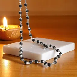 navya art Original Karungali Malai Silver Plated Mala For Men - Govt Certified 54 Beads Silver Plated Wood Chain-picture-18