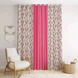 aashi traders 275 cm (9 ft) Long Door Polyester Semi Transparent Curtain (Pack Of 3) image 1