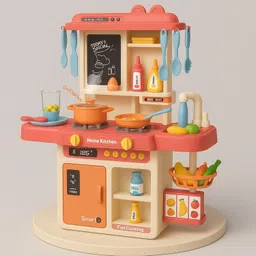 42 pcs Kids Kitchen Toy Set – Light & Sound Gas Stove, Sink, Cooking Playset-image-15