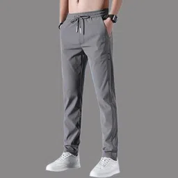 ficka Men Solid Grey Track Pants-picture-28