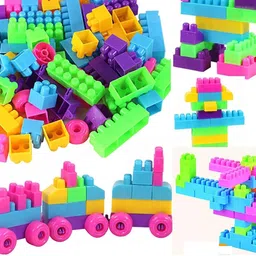 arizon 100% Best Quality GIFT (84 Pieces +16 Tyres) 100 Pcs Building Blocks image 2