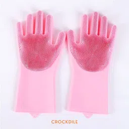 Silicone Scrubber Gloves for Kitchen Wet and Dry Glove-image-45