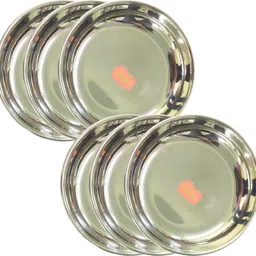shini lifestyle Stainless Steel Halwa Plate /Small Plates/ Dessert Serving Plate/breakfast plate Quarter Plate image 2