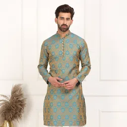 26 i Men Self Design Jacquard Straight Kurta-picture-35