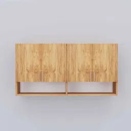 specialitypanels 4 Doors Modular Wall Mounted Kitchen Cabinet with Organizer Shelf in Plateau Apple Finish image 4