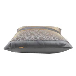 Grey Brocade Textured 16 x 16 Inches Cushion Cover By (Set Of 2) By ANS image 3