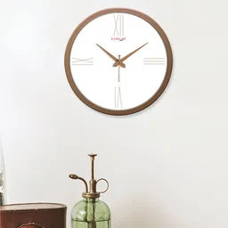 random Tic Toc Copper & White Plastic Wall Clock image 1