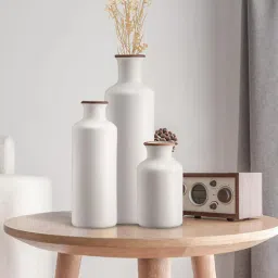 purezento White Ceramic Vintage Vases (3 Pc)-picture-26