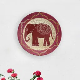 quirk india MulticolouredBrown Elephant Around the Circle Decorative Ceramic Wall Plate-picture-31