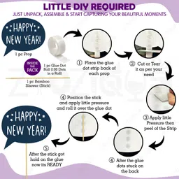 yozique Multicolor NewYear Photo Booth Props,Happy New Year Decorations (Pack of 27) image 3