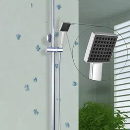 prestige Square Hand Shower Telephonic with 1.5mtr SS Shower Tube and Wall Hook Handheld image 4