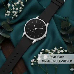 just like Slim Fit Casual Stylish Analog Wrist Watches For Boy And Men Analog Watch - For Men MNMLST-BLK-SILVER image 3