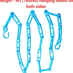 unimus (Pack of 4) Strong 6ft Adjustable Plastic Hanging Chains with Dual Hooks Regular Organizer, Handbag Organizer, Scarf Organizer, Shoe Organizer image 3