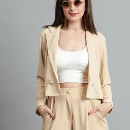 kotty Women Solid Single Breasted Casual Blazer image 1