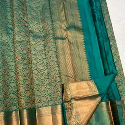 kanjiqueen Woven, Self Design Kanjivaram Silk Blend, Pure Silk Saree image 4