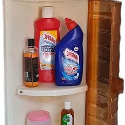 glowsilk Ivory Wall Mount Corner Cabinet Rack Shelf (Number of Shelves - 3 ) Plastic Wall Shelf image 4