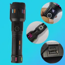 cicasto Super Bright Zoomable 5 Mode LED Torch Flashlight 6 hrs Torch Emergency Light image 4