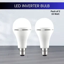 guggu 15W Rechargeable Emergency Inverter LED Bulb, Upto 4 Hours Battery For HomeYV44 4 hrs Bulb Emergency Light image 1