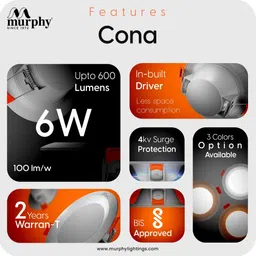 murphy Cona 6W Round Led Panel Conceal Down Light (Cool White, Pack of 20) Ceiling Light Ceiling Lamp image 4