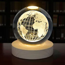 genisysx Stylish Wooden Base Globe Lamp Table Lamp-picture-13