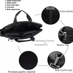 house of common Men & Women Black Messenger Bag image 5