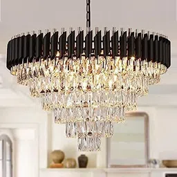 baslash crystal polish metal 600mm (L-60, B-60, H-80 Cm) hanging pendant jhoomer Chandelier Ceiling Lamp-picture-11