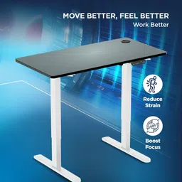 the sleep company Adjustable Desk 1200x600x700 | Sit-Stand Ergonomic Table | Engineered Wood Office Table image 3