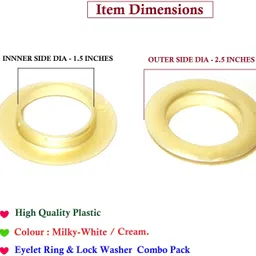 eurokraft Set of 50 Beautiful Heavy-duty Plastic Curtain Eyelet Rings with Lock, Curtain Ring, Hook image 3