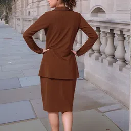aa-ha! Women Bodycon Brown Knee Length Dress image 2