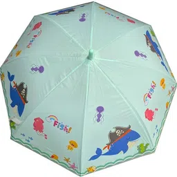 adorazone Kid's 3D Unique Design Cartoon Fish Printed 2 Fold Automatic Umbrella Umbrella image 2