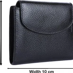 leatherstile Women Trendy Black Genuine Leather RFID Wallet - Regular Size image 3