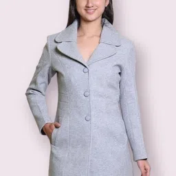 troo blue Women Solid Double Breasted Casual Blazer-picture-21