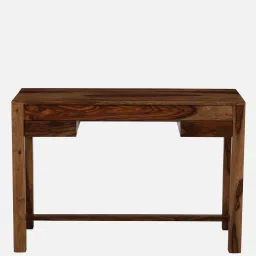 woodsworth from pepperfry Claire Sheesham Wood Writing Table In Rustic Teak Finish image 5