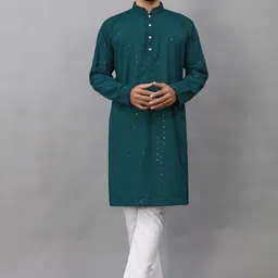 almora Men Embroidered Cotton Rayon A-line Kurta-picture-39