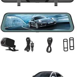maties 9.66inch Digital Mirror DVR Full Touch Screen With TFT/Night Vision For Car-222 Black LCD-picture-10
