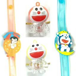 savior impex Kids Rakhi Doraemon Chota Bhim Mauli Thread, Plastic (PVC) Rakhi Set-picture-27