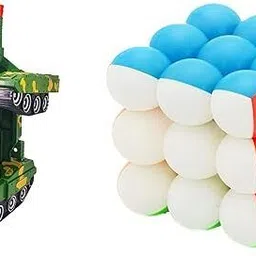 lacasada Robot Tank Toy Electronic and Bubble Speed Cube Stickerless 3x3 Magic CubeCombo-picture-35