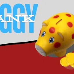 neoinsta shopping Cute Polka Dot Pig Piggy with Lock & Key for Kids and Adults Coin Bank image 3