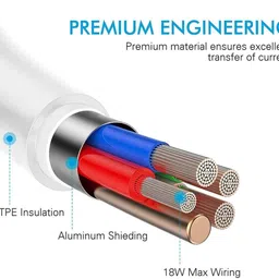 MAK Lightning Cable 1 m USB to Lightning Cable 3.2 Feet For Fast Charging image 2