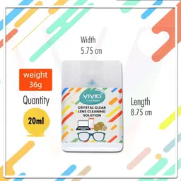 VIVID VividVisionInt® Lens Cleaning 20 ML Pack Of 3 Solution Pocket Spray contain NO Detergent NO foam For Spectacles Sunglasses Eyeglasses Mobile PC Laptop TV Nd CameraLens Cleaner image 4