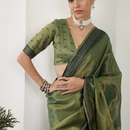 tasrika Woven, Self Design Banarasi Tissue, Silk Blend Saree image 2