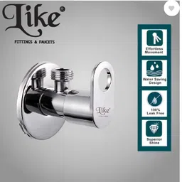like by zest Chrome Angle Valve – Stylish & Durable(PACK OF 2 PCS) ORNAMIX Angle Valve Faucet image 2